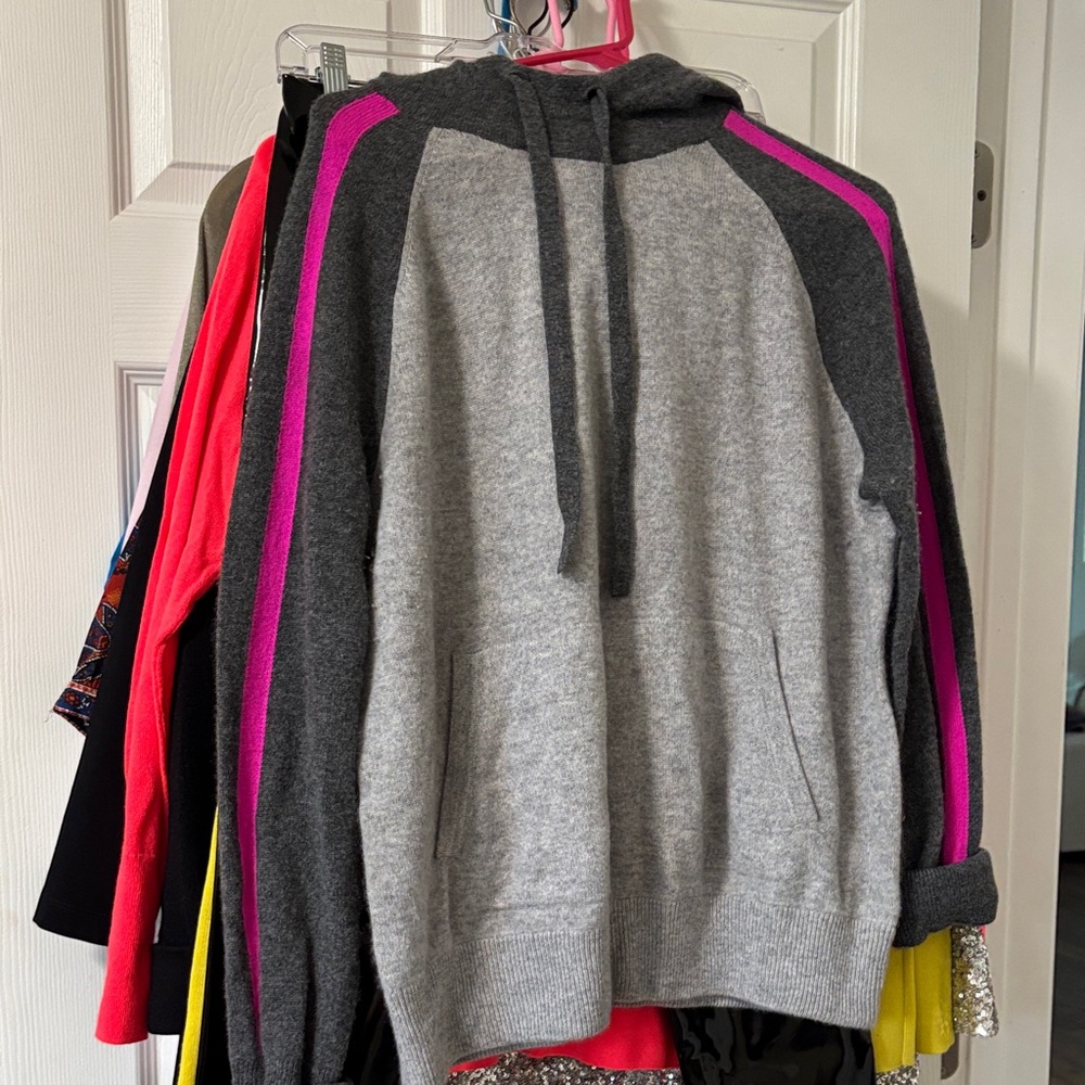 Aqua Gray and Pink Women's Sweater